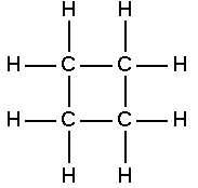 Fórmula estrutural do ciclobutano
